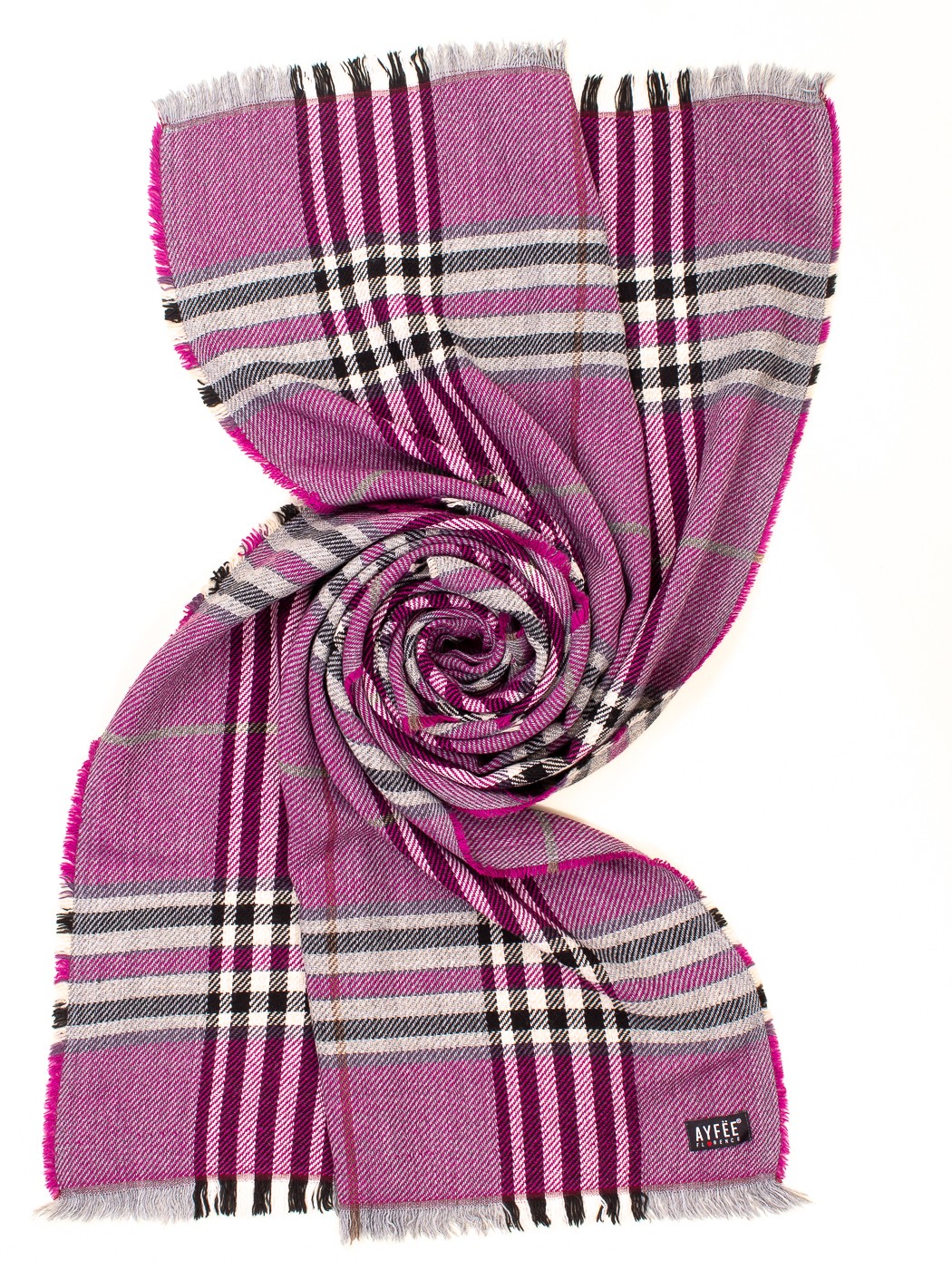 STOLA JACQUARD SCOTTISH, 180X40 - FUXIA